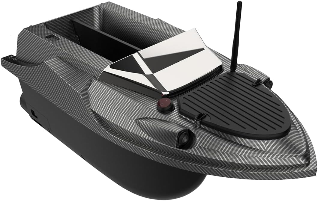 Barca Radiocomandata Ad Alta velocità V080 per La Pesca con Esche - 9 Zone di Pesca, 180 Waypoint, capacità 3 kg, Barca Radiocomandata A 12 V per Appassionati di Pesca E Adulti