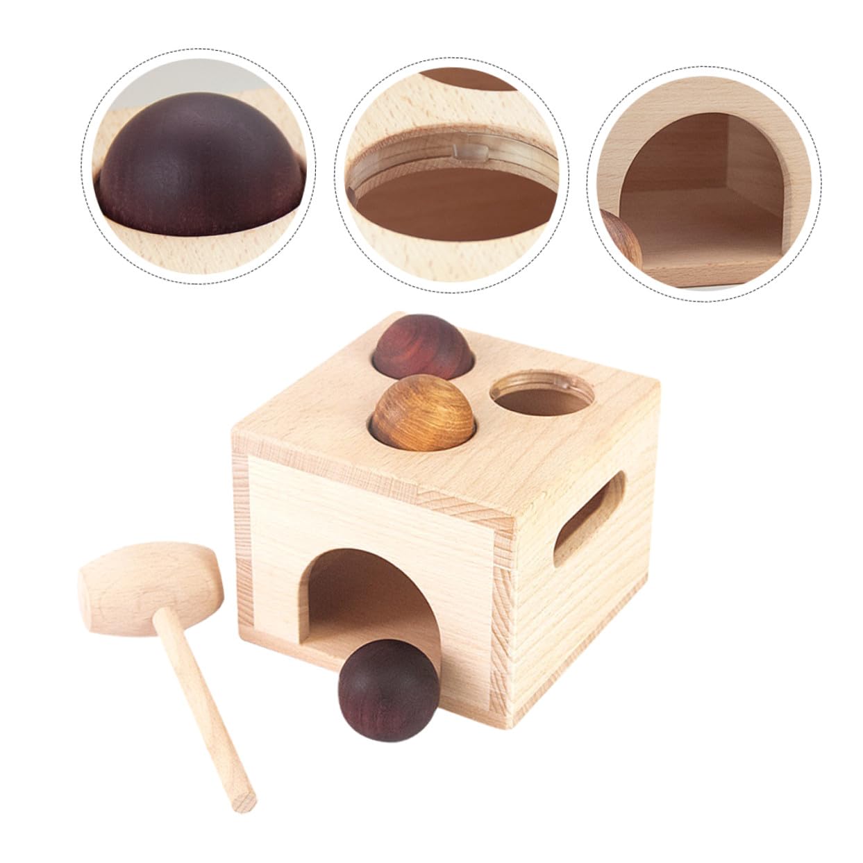 VICASKY Giocattolo Caduta di Palline in Legno Educativo per Bambini, Set, Migliora Coordinazione Mano-Occhio, per Giochi di Apprendimento Montessori