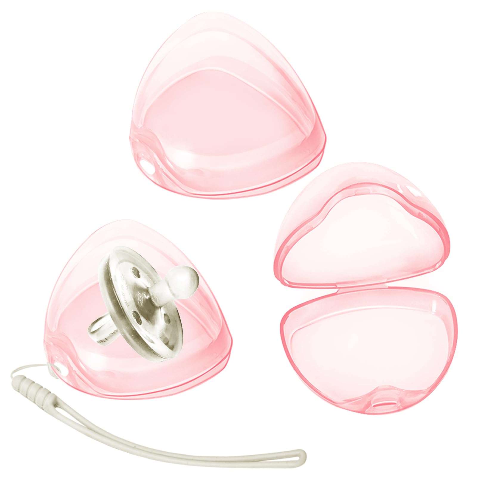 Nisxabebe Pacifier Case,3 Pack BPA Free Pacifiers Holder Case with Lanyard for Diaper Bag,Pacifiers Container Box for Baby Binky Nipple Travel,