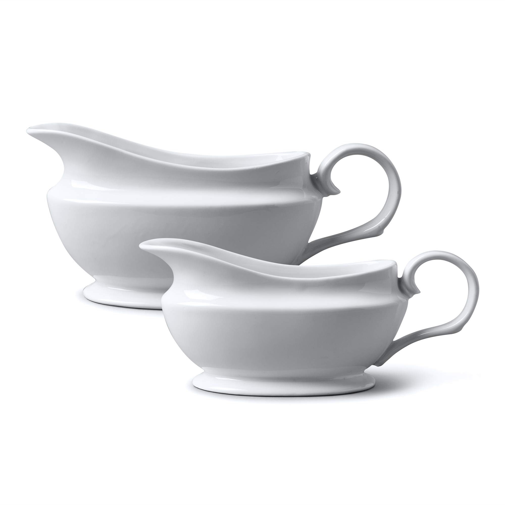 WM Bartleet & Sons 1750 TSET29 Set of 2 Traditional Porcelain Gravy Sauce Boat 500ml and 240ml, White