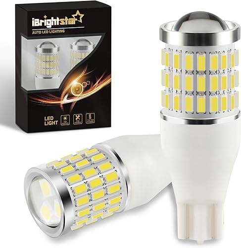 iBrightstar Bombilla LED blanca 921, T15 912, bombillas LED de marcha atrás, superbrillantes para luces de estacionamiento, luces de respaldo,