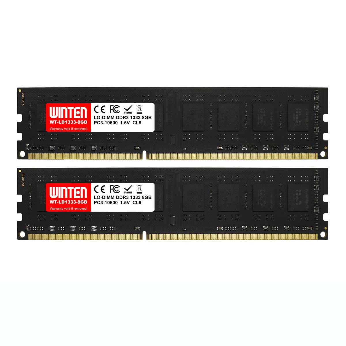 WINTEN メモリ DDR3 PC3-1333 8GB ×2枚 16G デスクトップPC用メモリ 