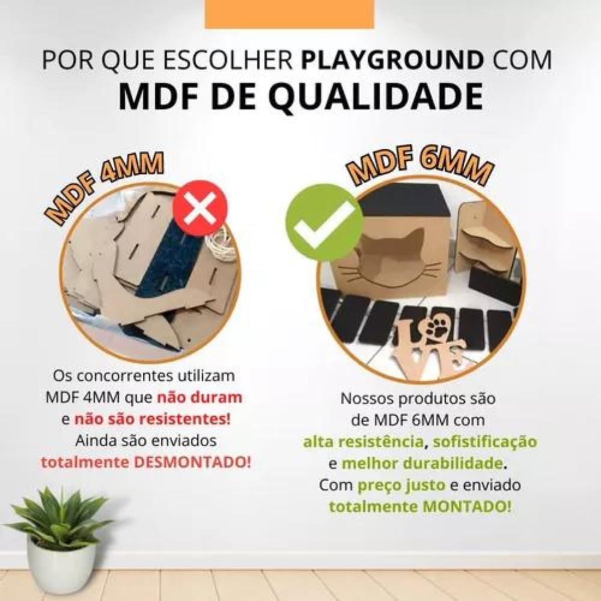 Playground para Gatos Gatificação Parede 10 peças Com Arranhador e Rede Suspensa