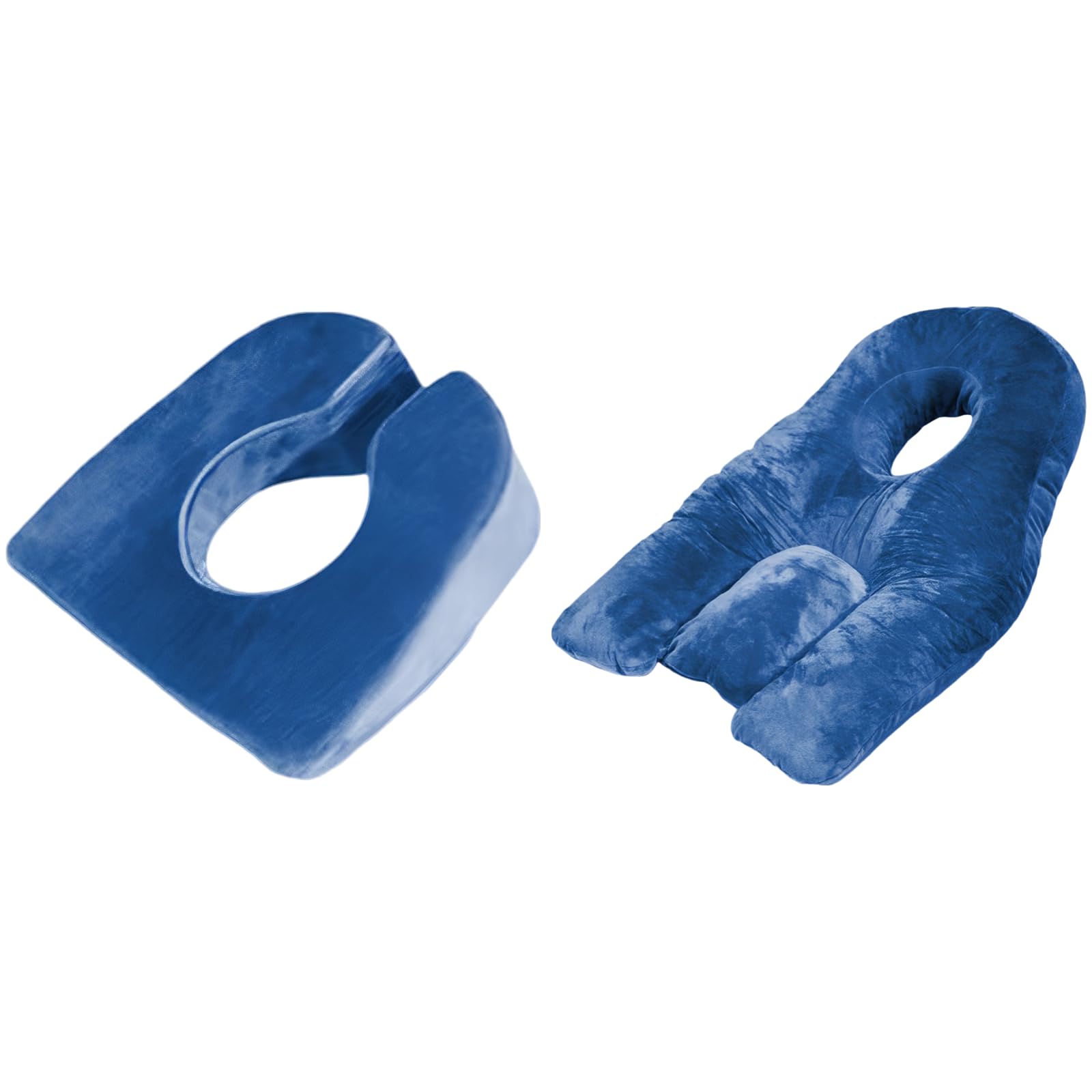 Oreiller de récupération oculaire face vers le bas avec base réglable bleu