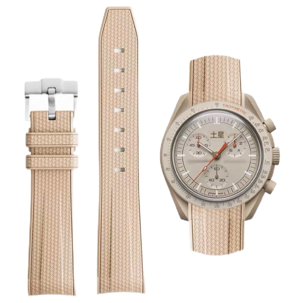 Bracelet montre 20mm caoutchouc et acier premium