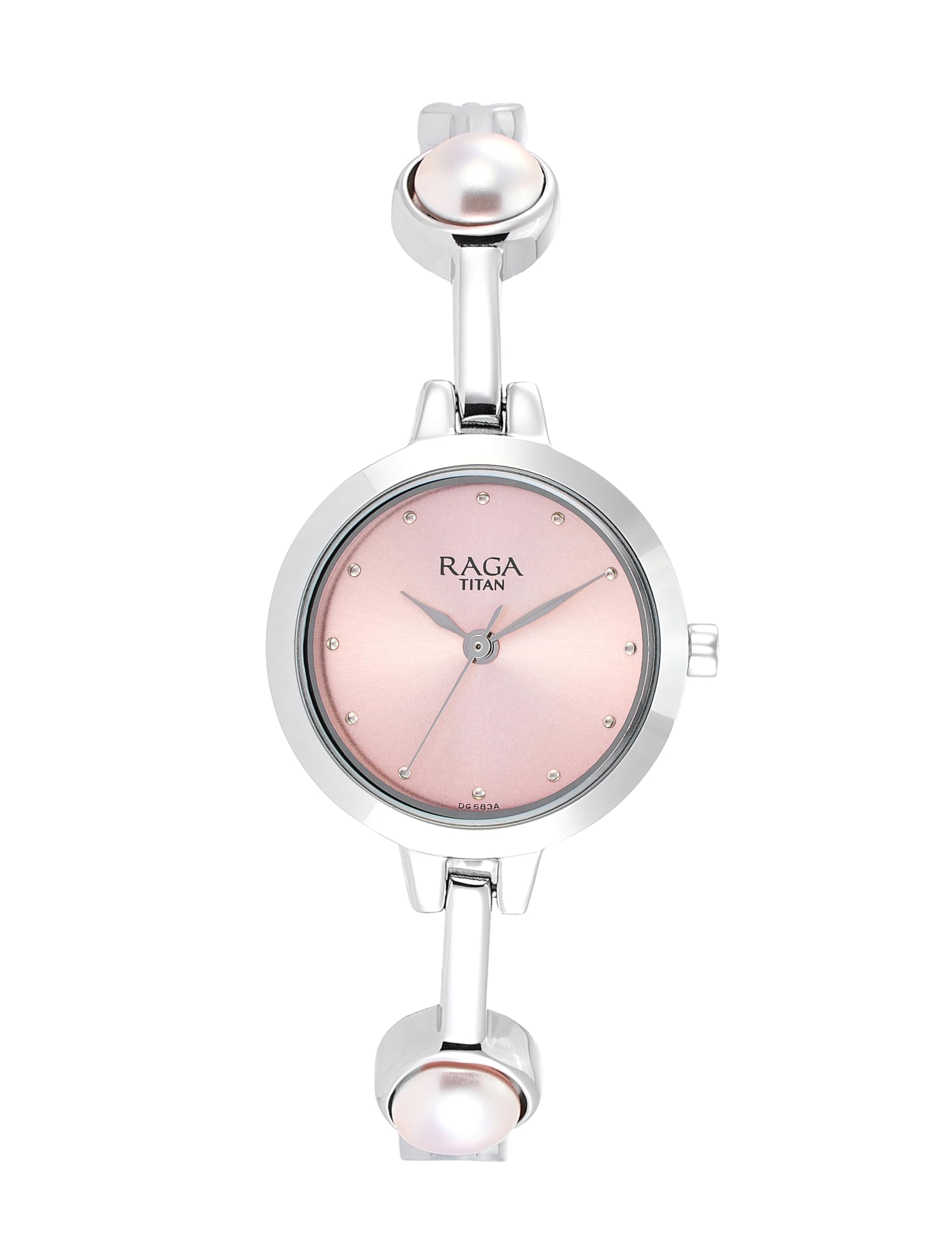 Titan Raga Quartz Analog Pink Dial Metal Strap Watch for Women-NS2576SM01/NT2576SM01