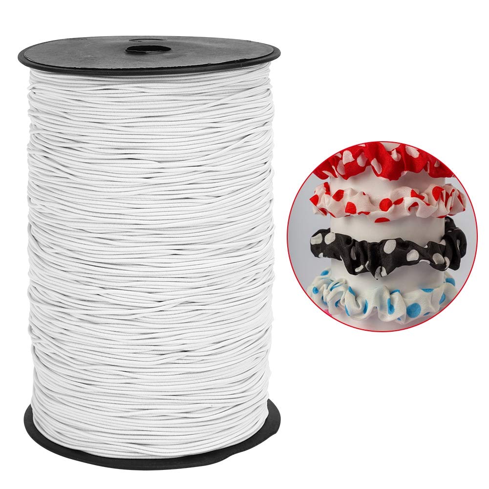 Stringa elastica a corda per bungee 1,5 mm 500 m di alta qualità cavo elastico per abito artigianale fai -da -te che produceva la corda di corda in lattina bianca poliestere di
