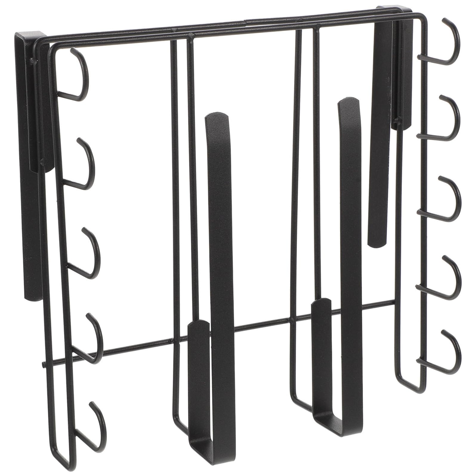 Hohopeti Porta Tazze da Cucina Antiscivolo Nero in Acciaio al Carbonio Supporto per Coperchi Pentole e Facile da Pulire Organizer da Cucina con Angoli Arrotondati