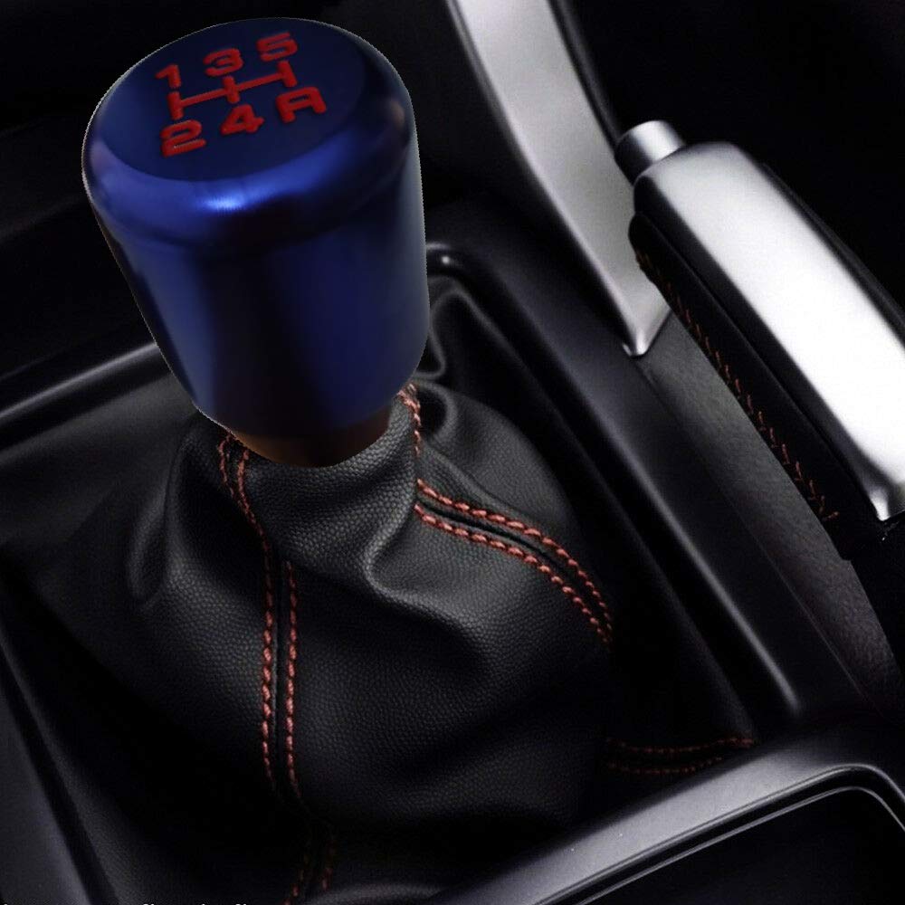 NiranandaManual 5 Speed Universal Gear Stick Shift Knob Racing for JDM Aluminum Shifter (Blue)