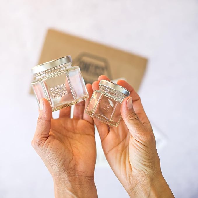 Gneiss Spice Magnetic Jars: Includes 12 Small Empty Glass Jars (1.75 oz), Magnetic Metal Lids & Spice Labels | Create a Hanging Spice Rack on Your Fridge