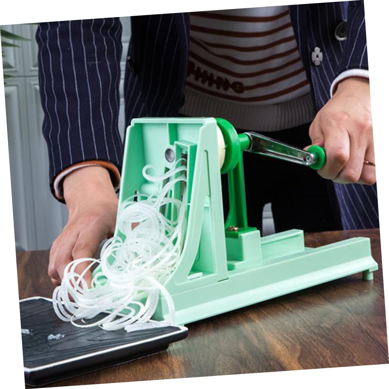 Zerodeko Rallador De Verduras Multifuncional Hogar De Plástico Manual Para Cocina y Preparación De Comidas Función De Rallar y Cortar