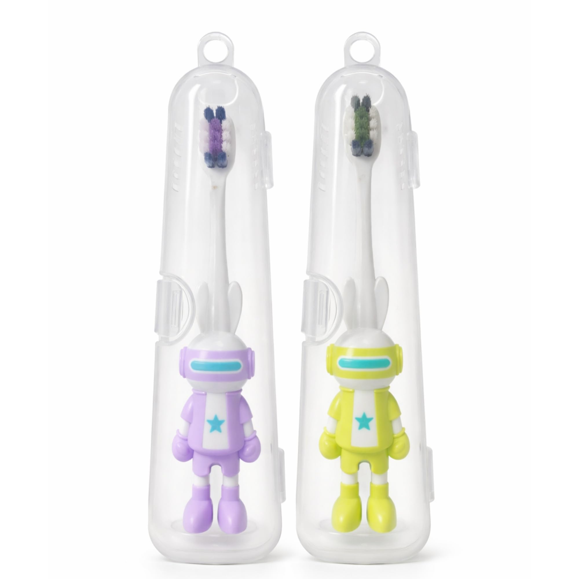 Bunny Shaped Toothbrush For Kids|Toothbrush with hygienic case Soft Toothbrush (Set of 2)-image-1