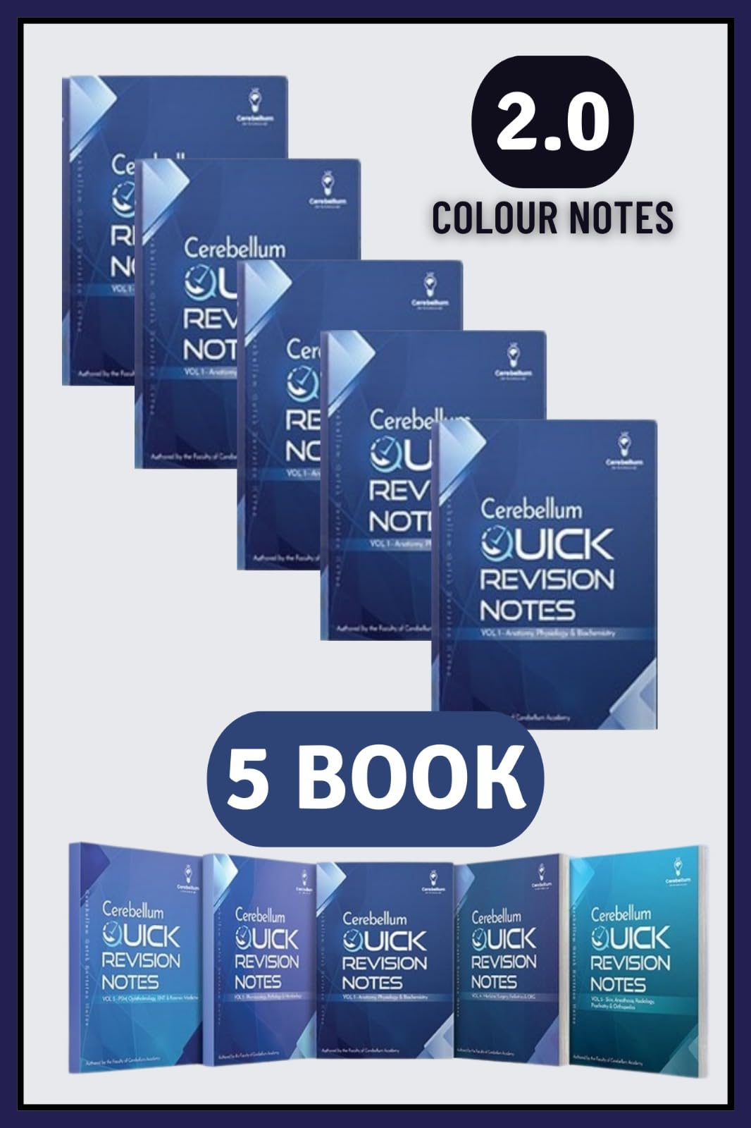 CEREBELLUM 2.0 QUICK RAPID REVISION NOTES ALL-19 SUBJECTS IN 5 VOLUMES