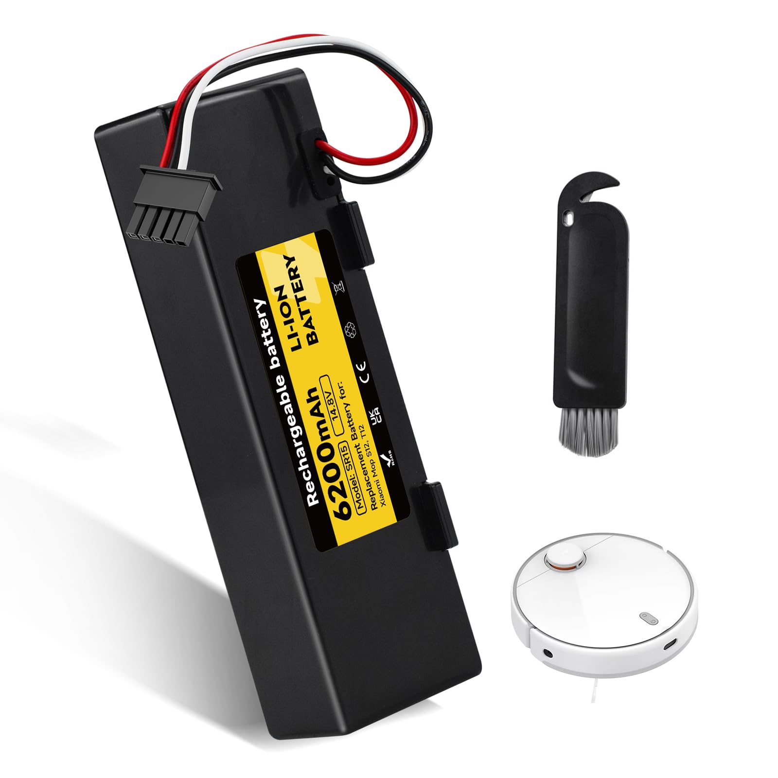 Batería Repuesto 6200mAh/14,8V para Xiaomi T12 S12, para Xiaomi Robot Vacuum T12 S12 batería de aspiradora