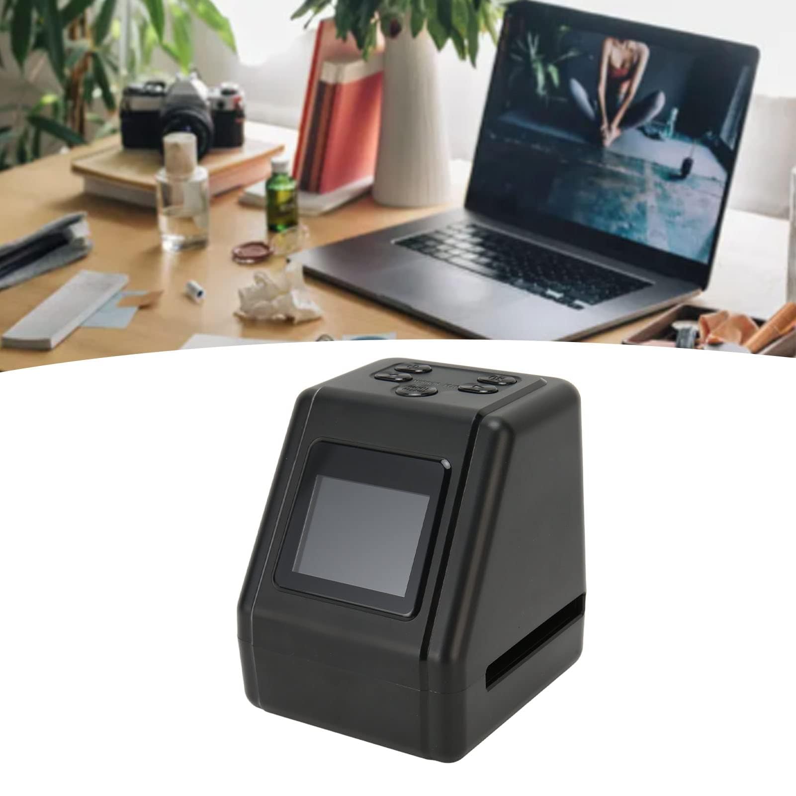 Ejoyous Film- und Diascanner, Digital Film Scanner Konvertiert 135er, 126er und 110er Filme, Dias und Negative in Farbe, Schwarzweiß und JPG-Fotos (22 MP) mit 2-Zoll-LCD-Bildschirm