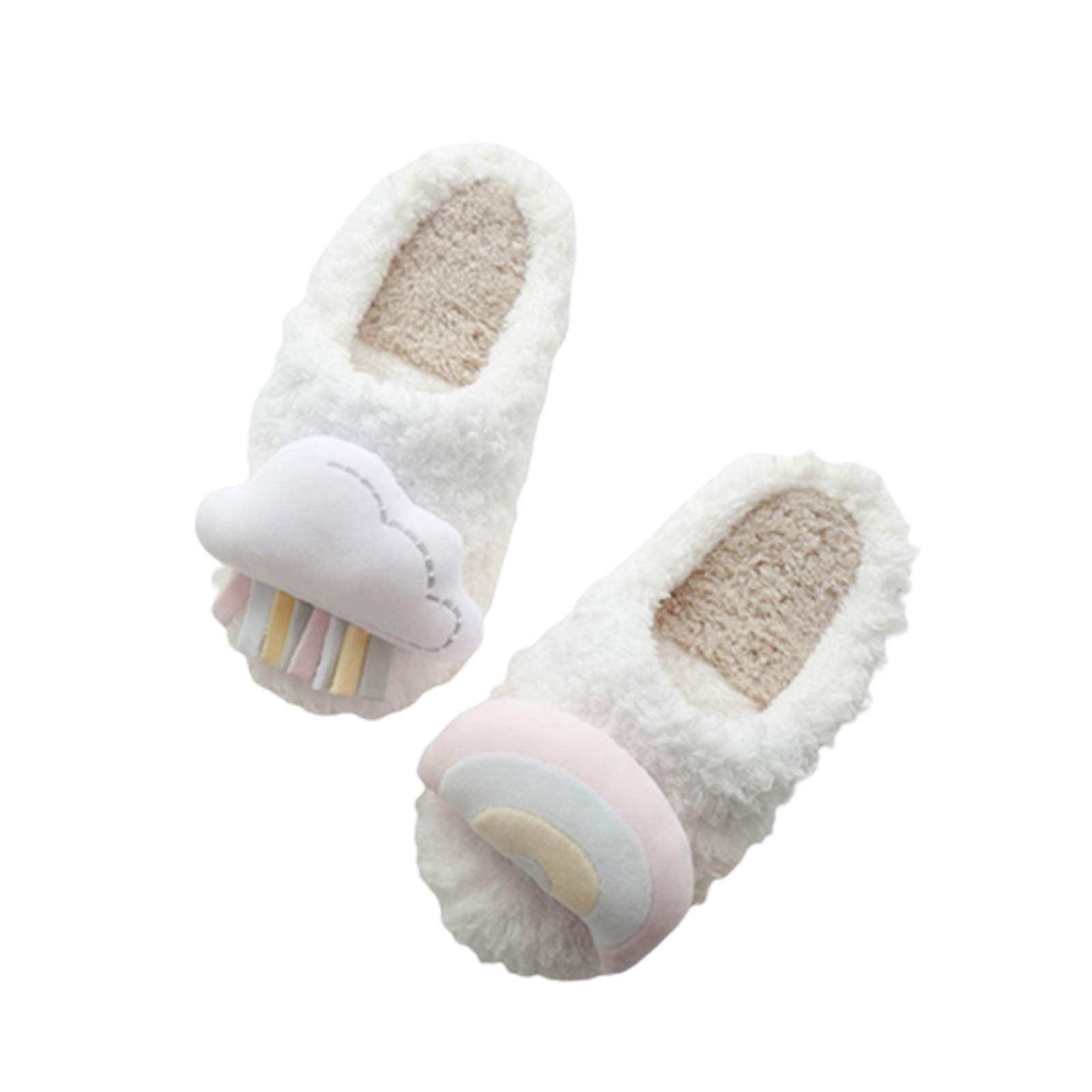 Couple Slippers Womens Cartoon Cute Breathable Cozy Fluffy Memory Foam Non-Slip Indoor Outdoor Bedroom Warm Soft for Halloween Christmas Autumn And Winter Ladies Shoes,36~37