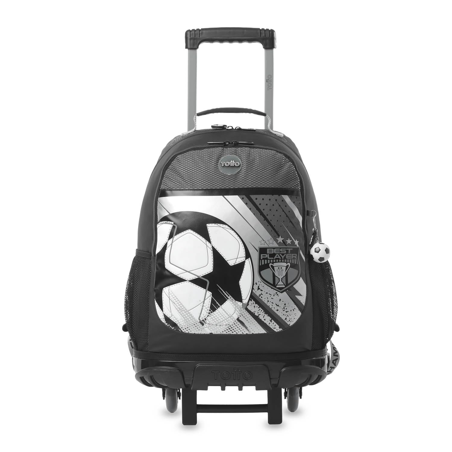 TOTTO - Mochila Escolar con Ruedas, Modelo Champion L, Mochila Grande, Capacidad 31 L, Bolsillos Botella, Compartimento Frontal, Protección en la Base, Correas Ajustables, Estampado Champion Gray
