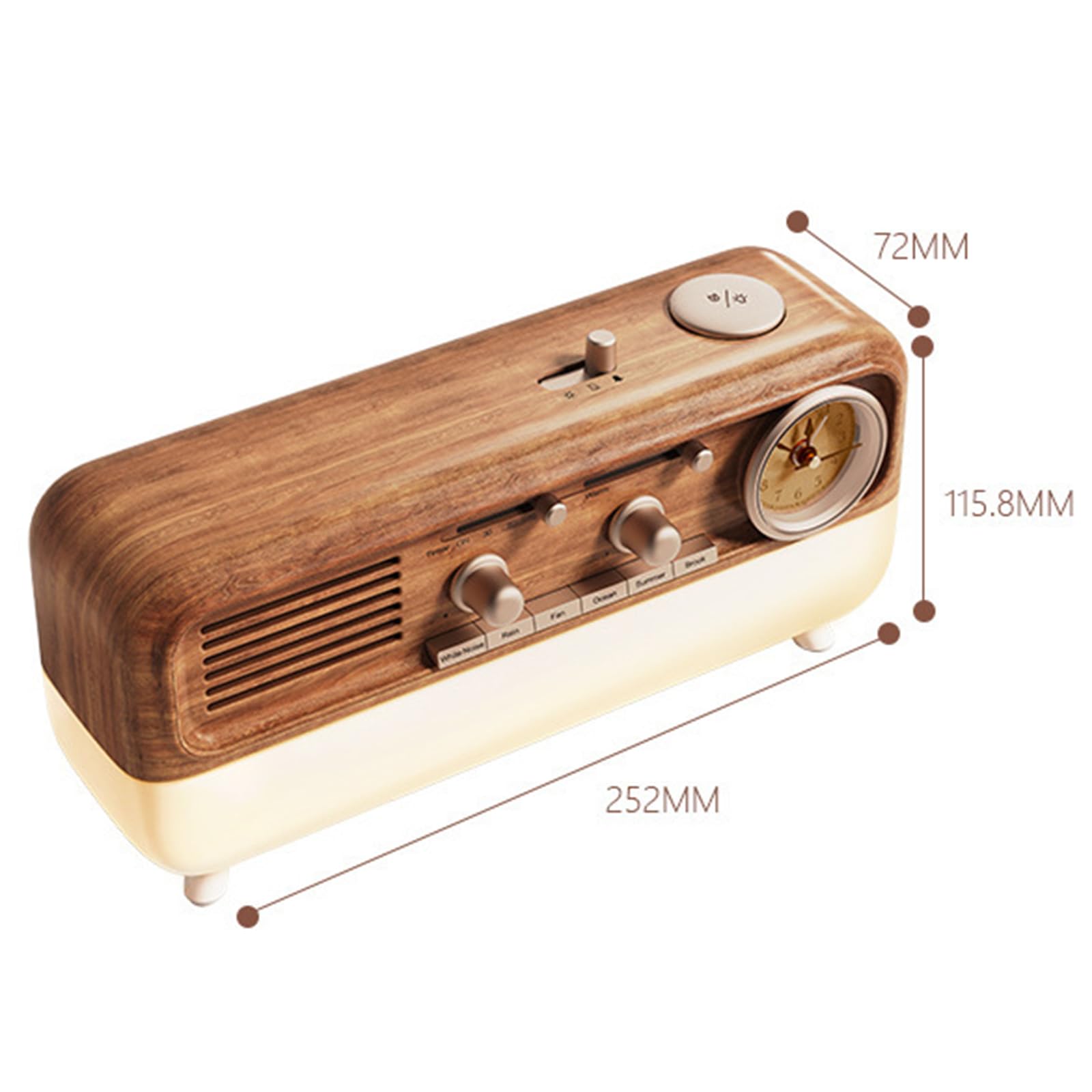 Altoparlante Bluetooth con macchina del rumore bianco e luce sveglia a LED, 6 suoni naturali, 3 livelli di spegnimento temporizzato, ideale per meditazione e relax a casa