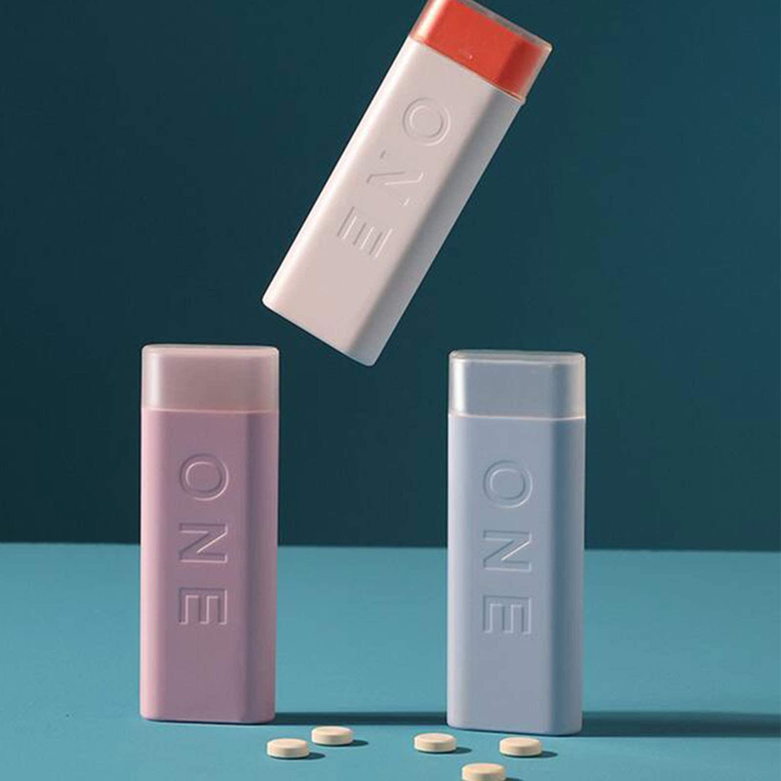 Paquete de 2 pastilleros portátiles a Prueba de Humedad Pastillero 3 Compartimentos Pastillero Organizador Medicina Pastillero de Viaje