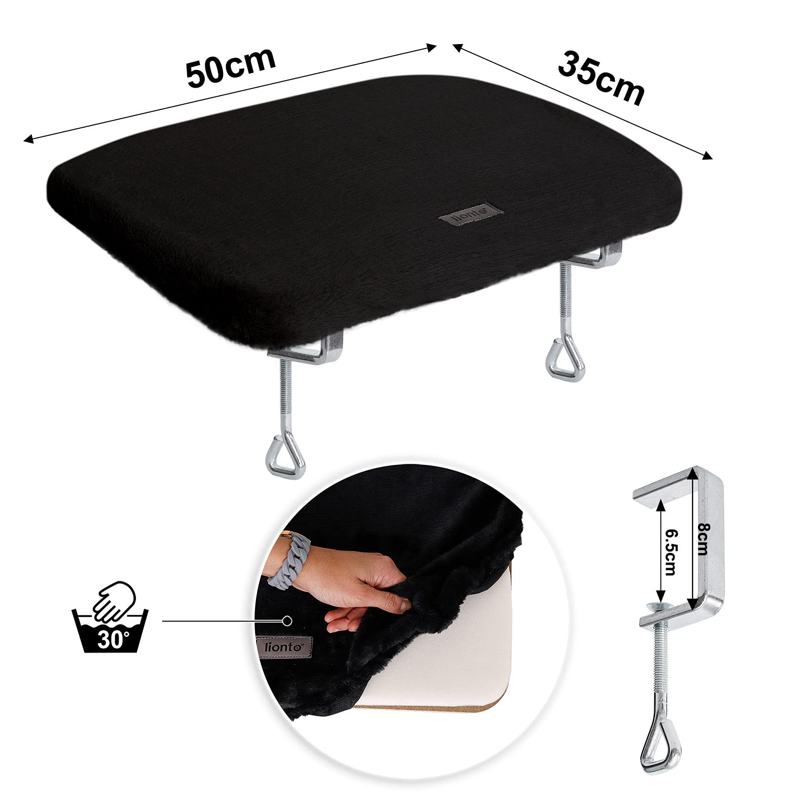 Lionto Window Lounger For Cats – Padded Plush Cat Bed For Window Sills, No Drilling, Holds Up To 15kg