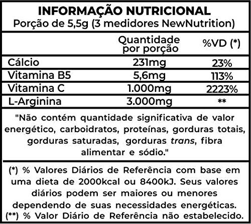 Arginina - 165g Sem Sabor - NewNutrition, Newnutrition