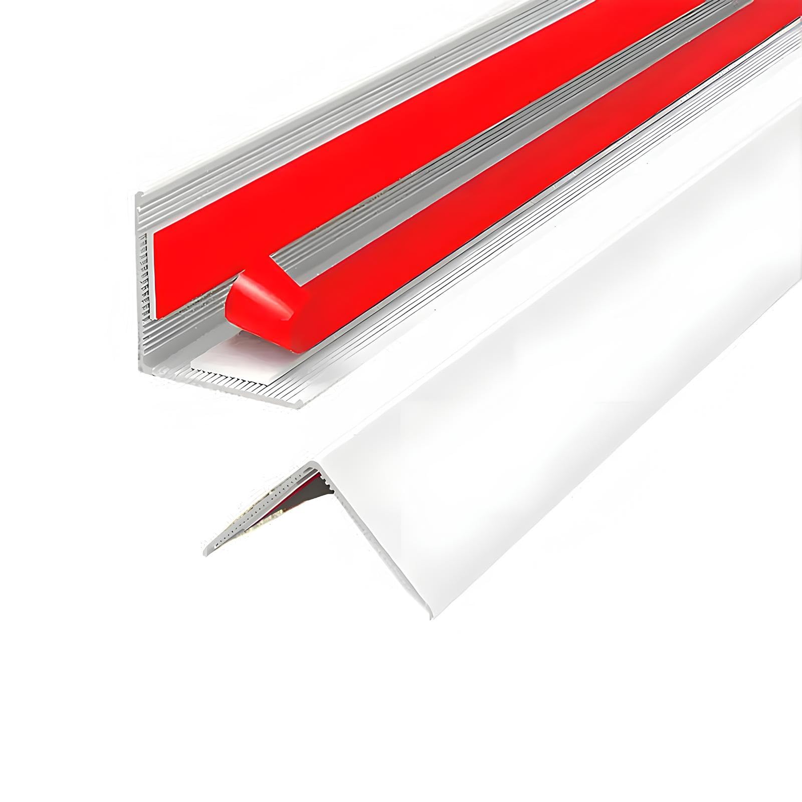 100cm Aluminium Alloy Stair Nosing Protector, Floor Transition Strip - For Step Edge Protector, Stair Edging, Transition Strip, Metal Corner Trim(White,30mm)