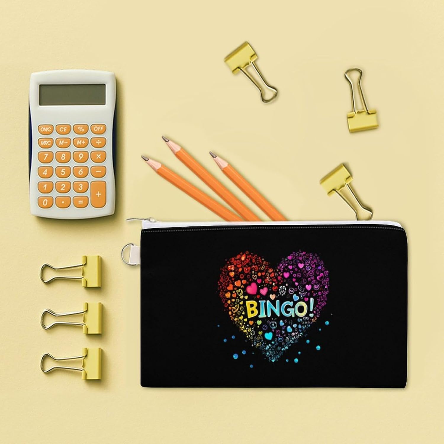 I Love Bingo Coin Pouch Wallet Slim Purse Wallets Canvas Card Holder