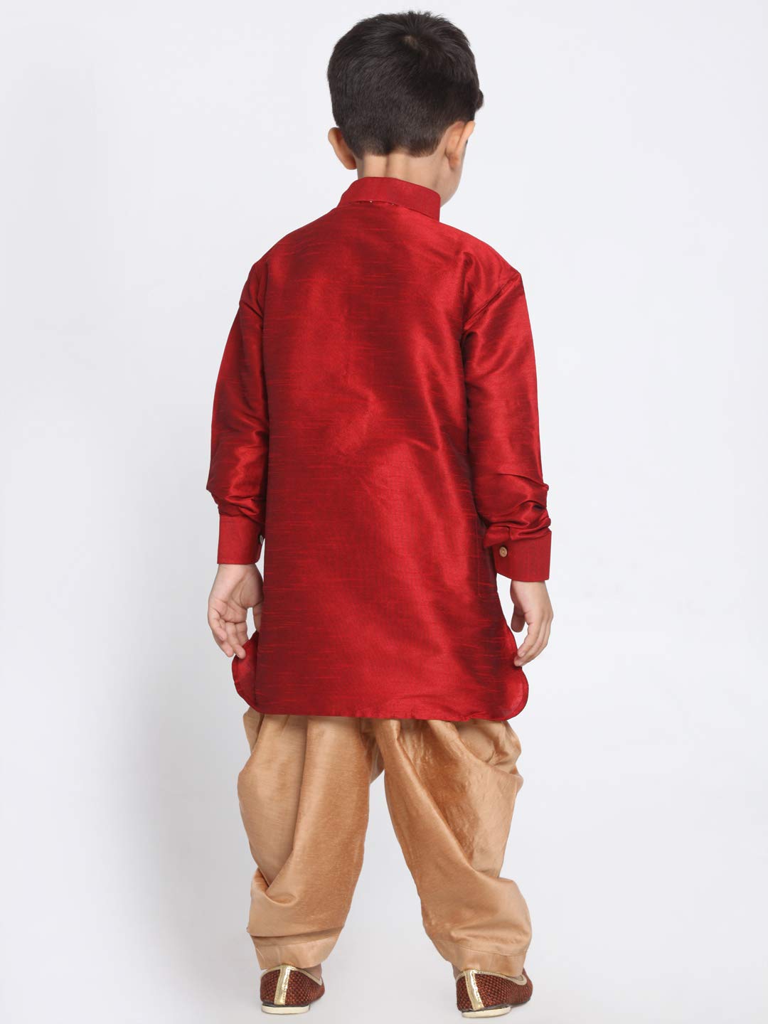 Vastramay Boys’ Pathani Style Kurta & Cowl Patiala Dhoti Pant Set – Traditional Festive Ethnic Wear - Image 4 thumbnail