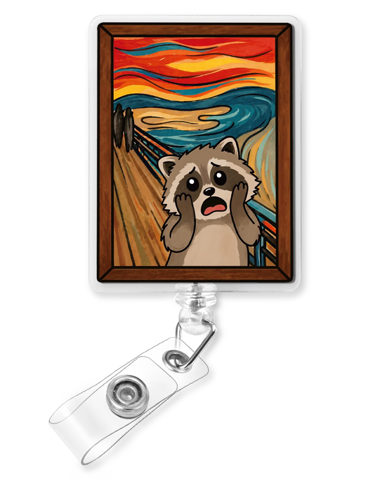 Plifal Funny Screaming Raccoon Nurse Badge Reel