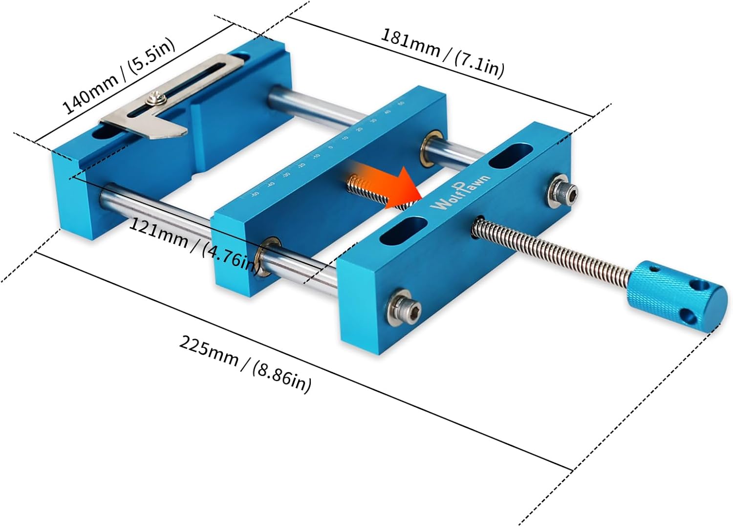 Aluminum Profile Worktable Bench Vise Clamp High-Precision CNC Router Clamp for Unique Shaped Woodworking & Metalworking Milling Project, Suitable for CNC Machine with T Groove (Blue)