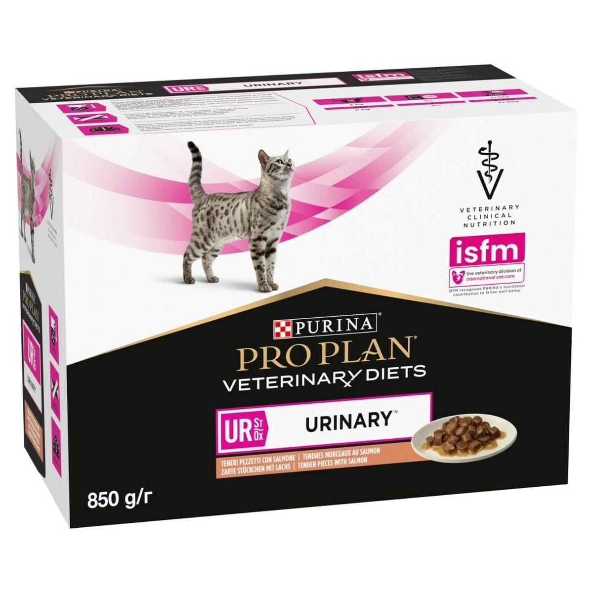 PURINA PRO PLAN Veterinary Diets Ur Urinary Gatto Multipack al Salmone 10X85G