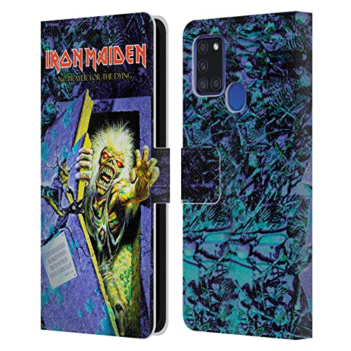 Coque Iron Maiden Samsung A21s étui portefeuille cuir antichoc