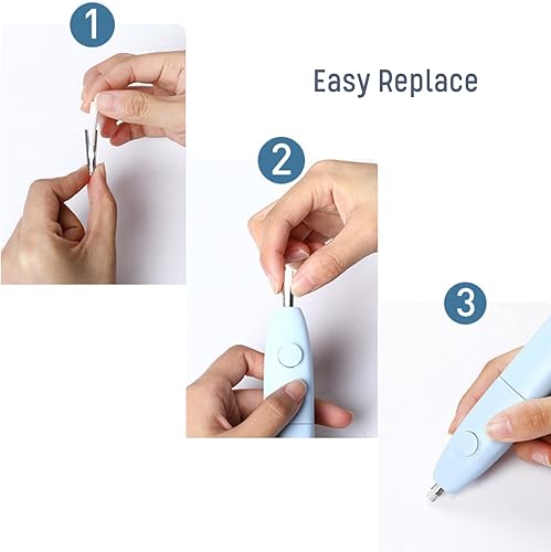 Miniatura 6 de Juego de regalo de borrador eléctrico Kawaii con mini aspiradora, bonitas calcomanías y 60 recambios.