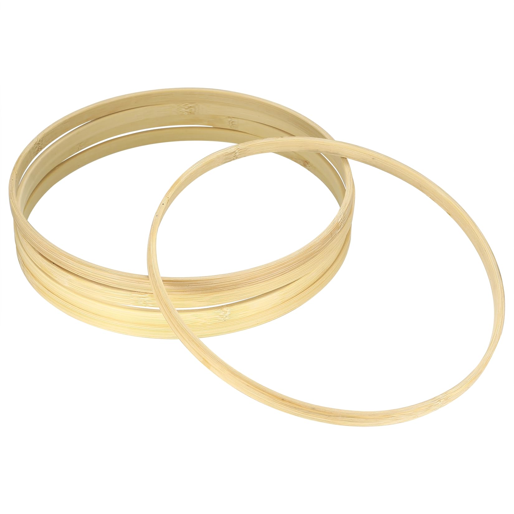 14 Anelli In Legno Di Bambù Per Fai Da Te - 7 Misure Da 8 A 20 Cm - Per Ghirlande, Acchiappasogni E Decorazioni - Foto 2