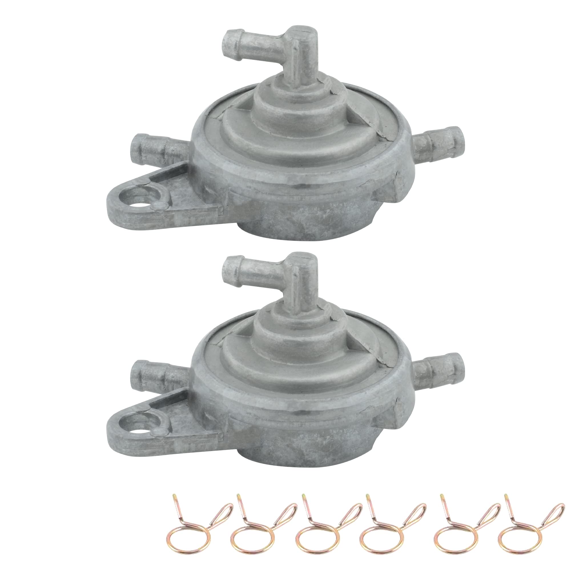 MCHMFG 2 Pcs - 1/4" Fuel Tank Tap Valve Petcock On-Off Switch for 50cc 70cc 90cc 100cc 110cc 125cc Scooter Pit Quad Dirt Bike Go Kart ATV (2(Triple)