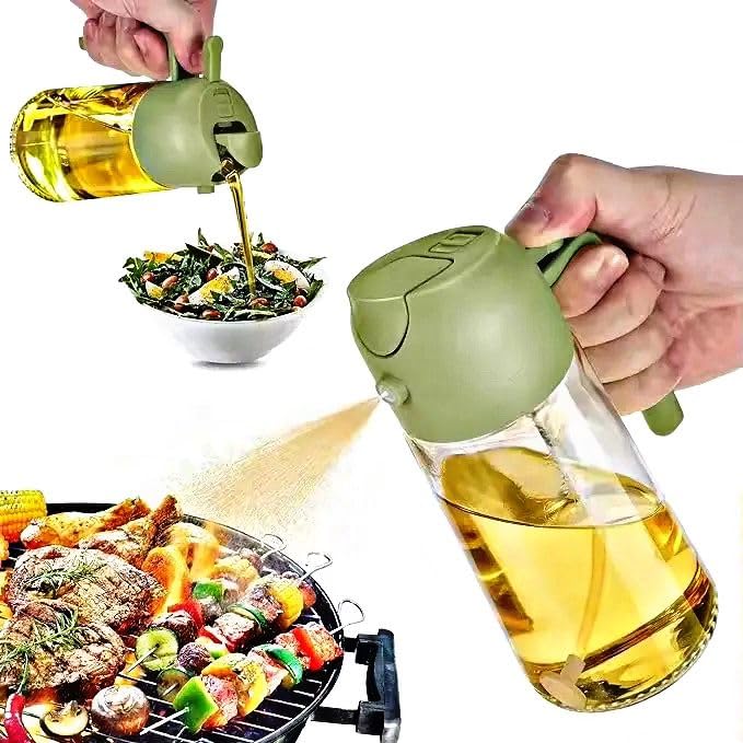 Oil Mister Spray Bottle For Cooking 16oz,kitchen oil dispenser and sprayer,2 in 1 oil dispenser 470ml,BBQ