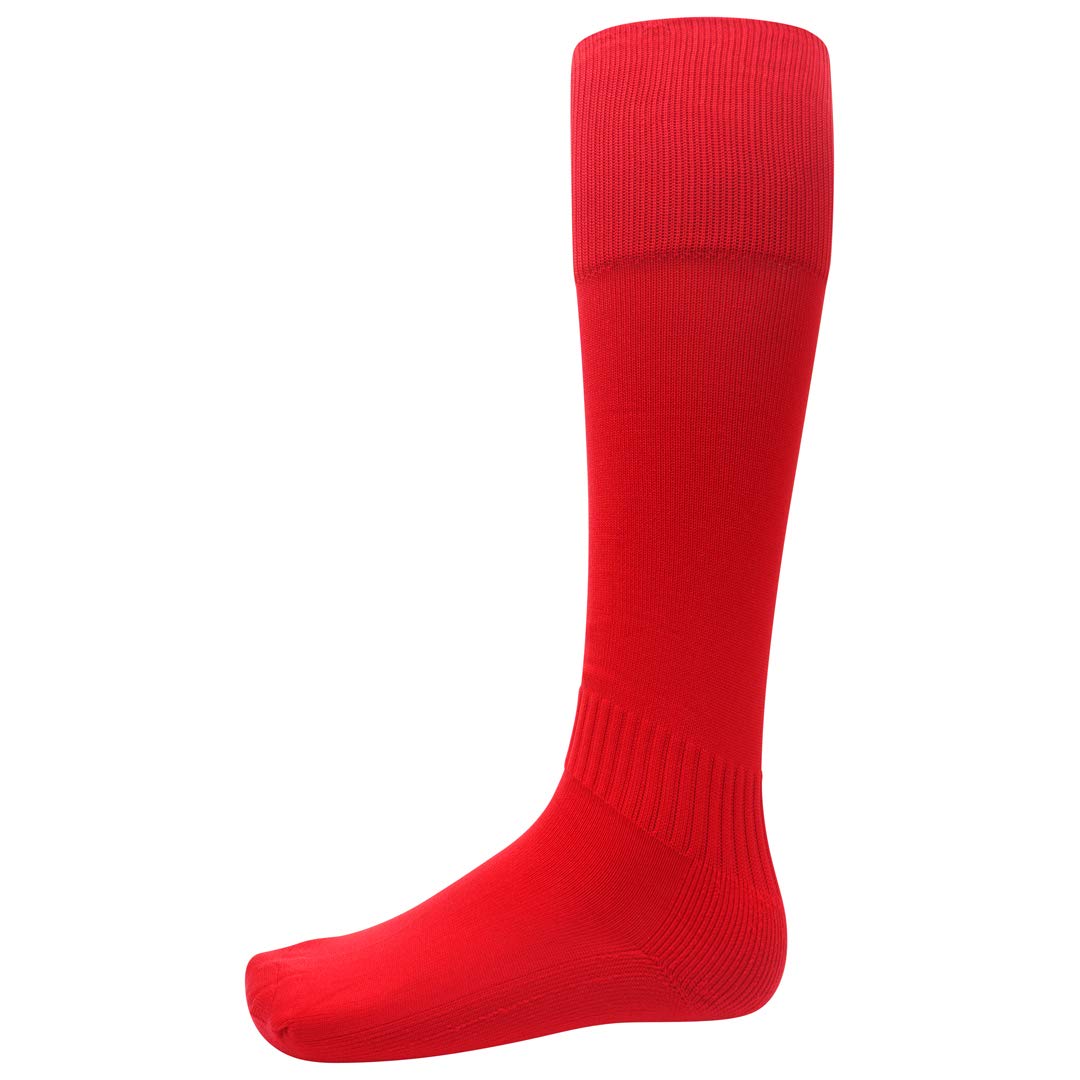 clicktostyle School Uniform Football Socks Unisex Youth 1 Pair Size 4-6 Soccer Hockey Rugby Knee High (Red)