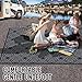 GOTGELIF Outdoor Camping Rug Waterproof 9x18FT, Large Reversible Stain&UV Resistant Plastic Straw RV Rug for Outside Patio Pool Deck Beach Indoor, Area Carpet Mat with Portable Bag&4 Stakes-Black Grey