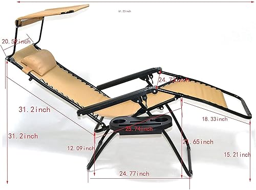 Miniatura 3 de BTEXPERT Funda ajustable de malla de acero para silla de gravedad cero para exteriores, patio, reclinable, playa, patio, jardín con almohada para