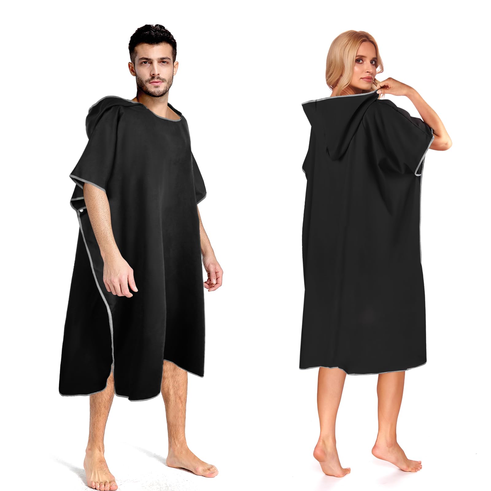 Poncho Surf, Poncho de Microfibra, Poncho Toalla Hombre, Secado Rápido, Poncho de Toalla con Capucha, Unisex, para NatacióN, Surf, Playa