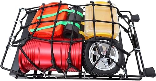 Miniatura 5 de REhobby Red de equipaje elástica 110 RC 7.5x4.7 in con ganchos para 110th RC Crawler Rock Climbing Truck Car D90 TRX4 Roof Rack (negro)