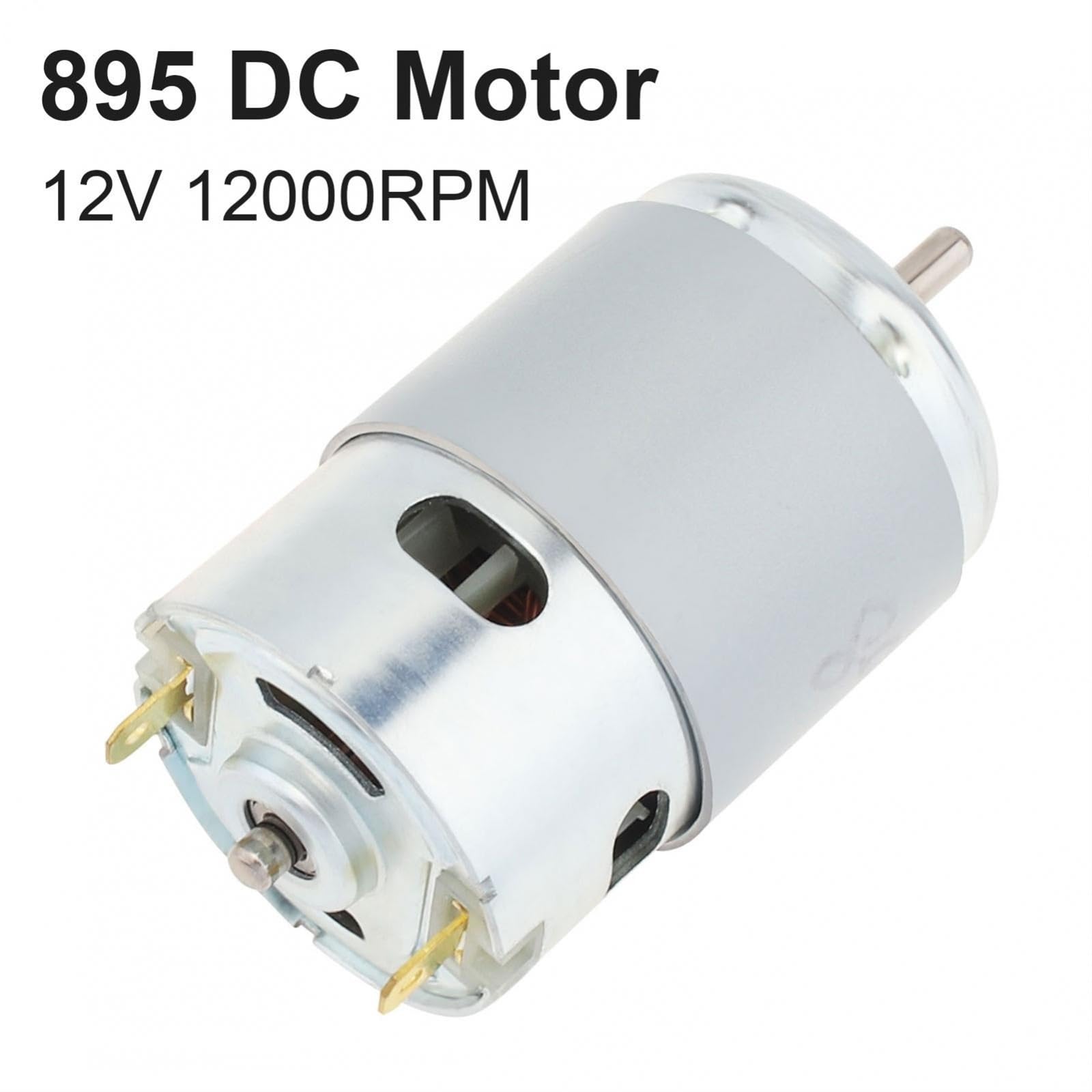 Silnik prądu stałego 895, 12 V, 12000 obr./min, wysoki moment obrotowy, regulowany mikrosilnik do elektronarzędzi / małych wiertarek dla majsterkowiczów z podwójnym łożyskiem kulkowym, 1 sztuka