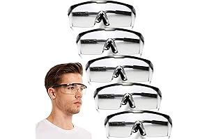 5PCS Wide-Vision Chemical Safety Glasses, Fog-Proof Safety Goggles