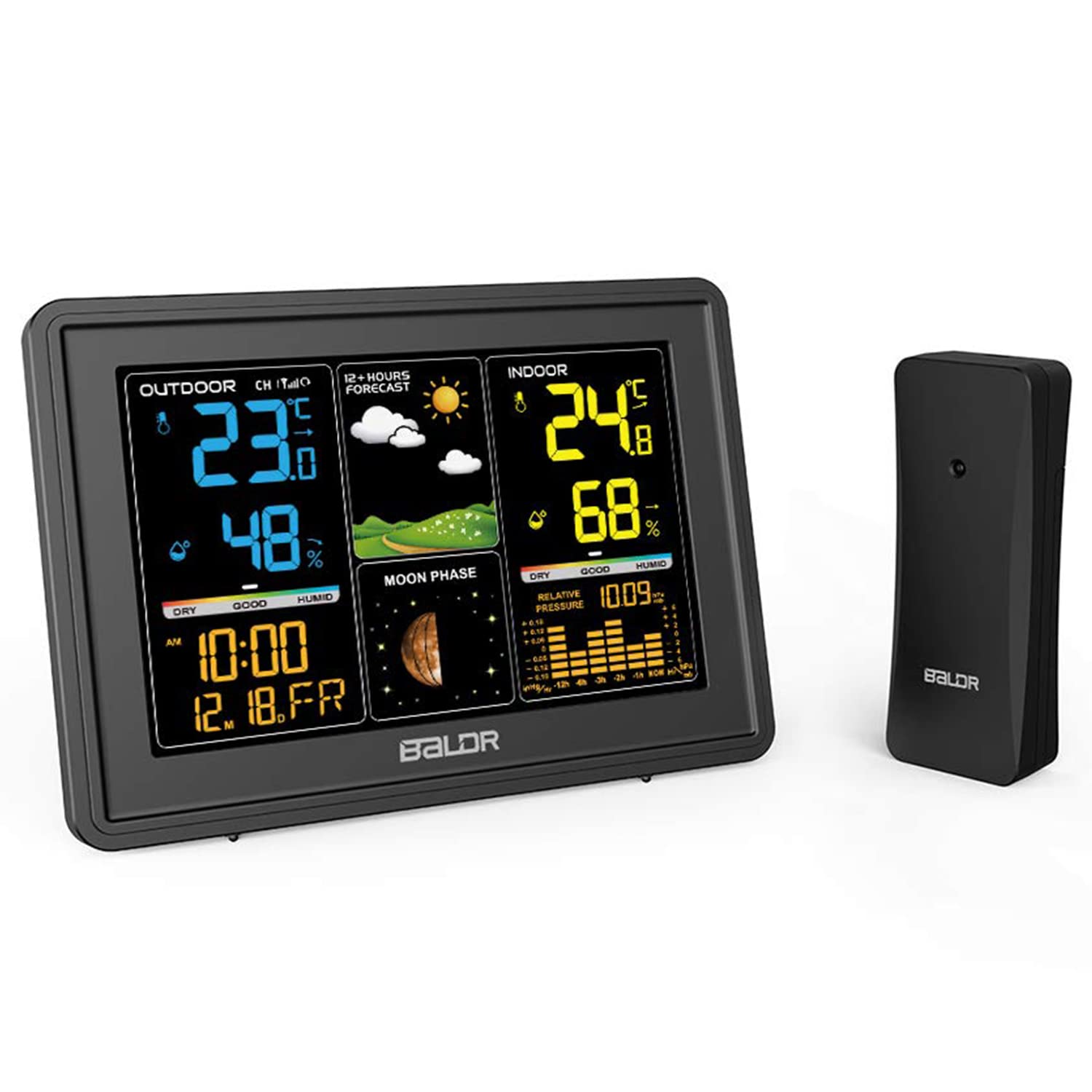 Buy Baldr Wireless Home Weather Station with Indoor Outdoor Thermometer