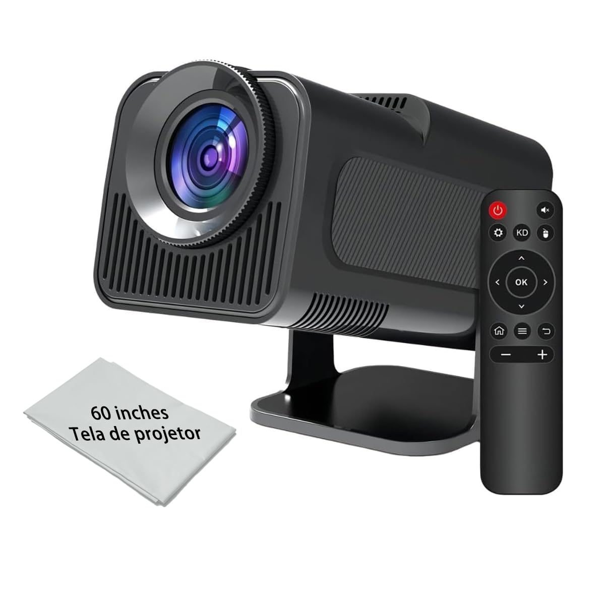 Projetor Portátil HY320 Mini - Tela 60" para Casa e Viagem Wi-Fi 6 Bluetooth 5.1 Android