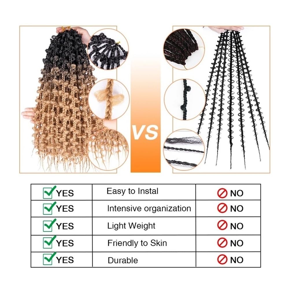 Koński ogon 24-calowe syntetyczne warkoczyki typu box braids, 6 sztuk, gotowe do splatania, szydełkowane(Natural Black+Dark Blonde)