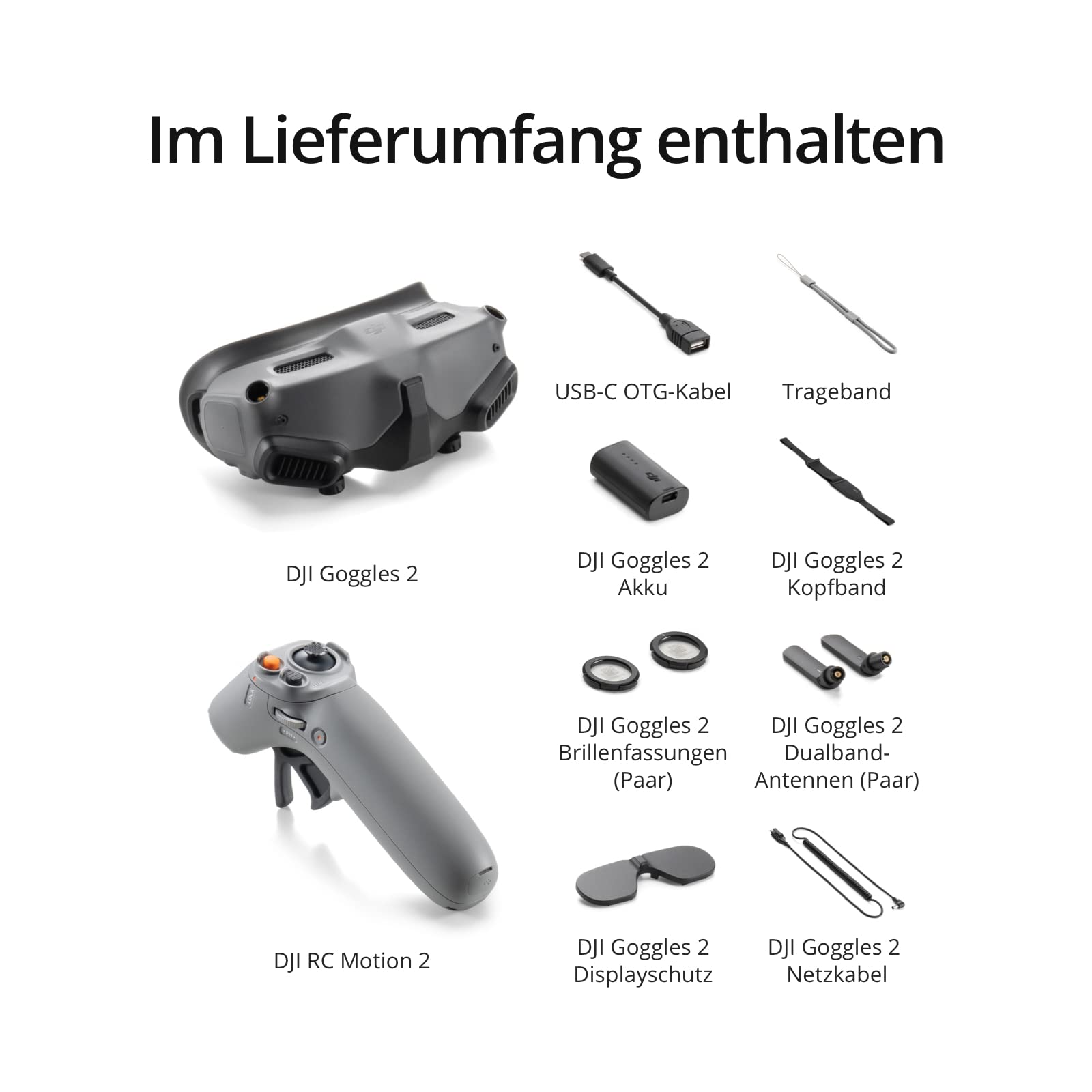 DJI Goggles 2 Motion Combo-Immersive Multifunktions-Bewegungssteuerung, leichte und handliche FPV Goggles, Micro-OLED Displays, DJI O3+ Videoübertragung und niedrige Latenz