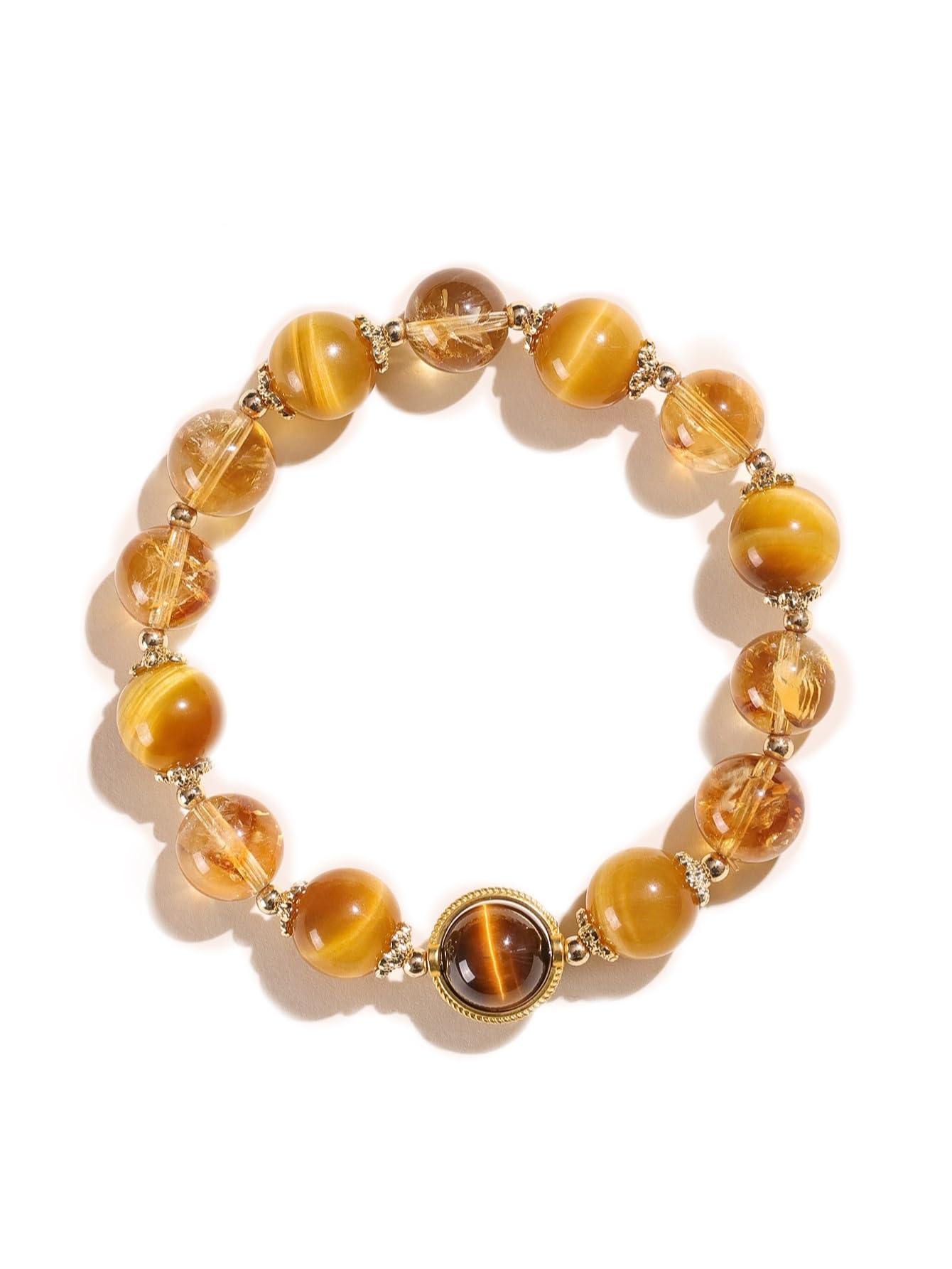 Boude en cristal jaune chinois tour statue decorative feng shui - 7