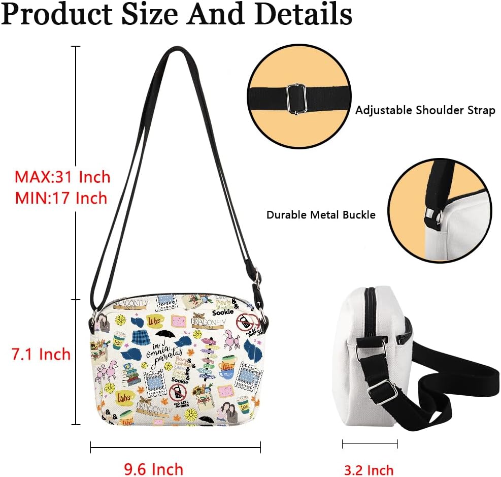 POFULL Luke's Diner Merch TV Show Inspired Gift Stars Hollow Fans Crossbody Bag - Image 4