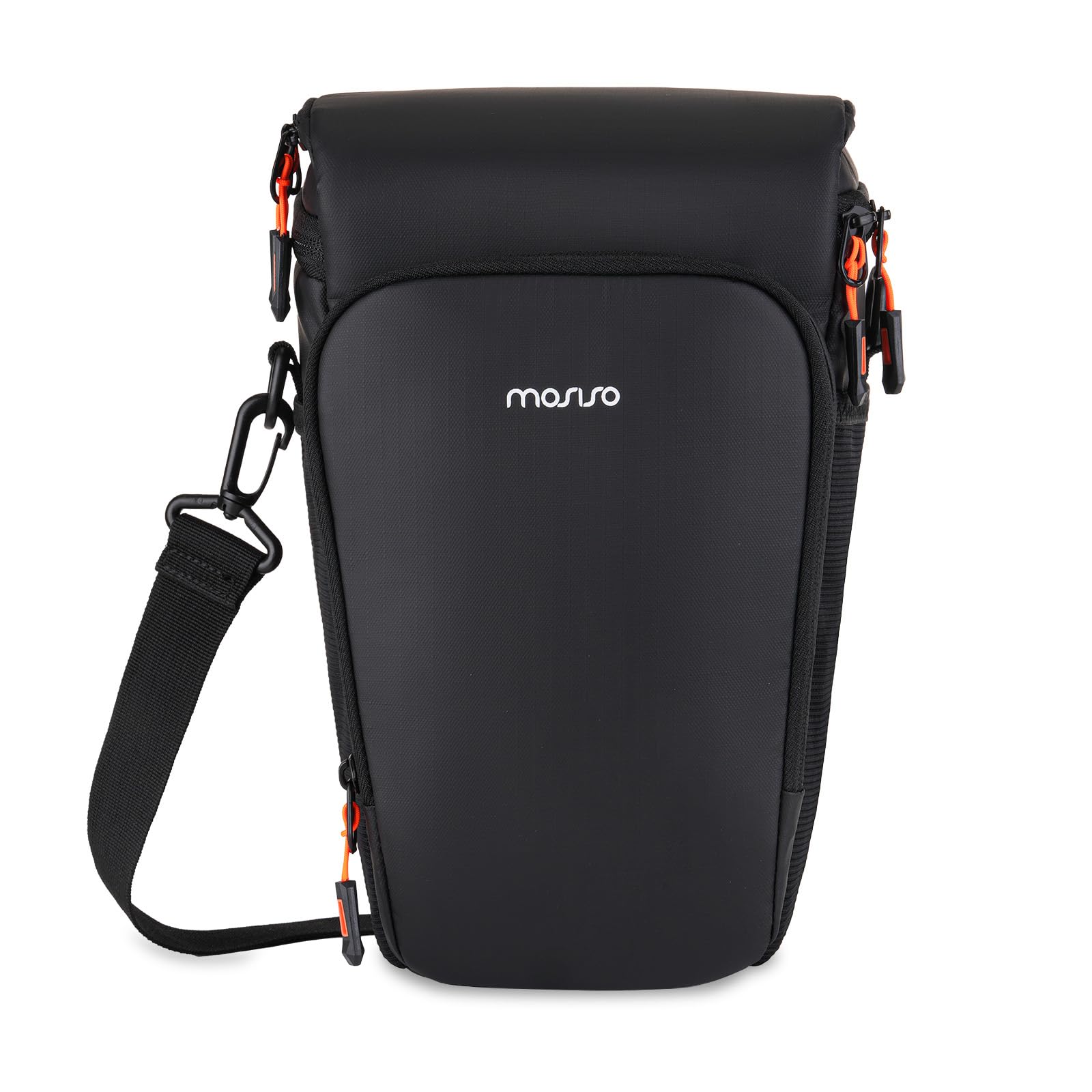 MOSISO Borsa Fotocamera,Borsa Tracolla Accesso Top Fotocamere Reflex | Digitali Kit Obiettivo,Custodia Imbottita Camera Copertura Antipioggia&Tracolla Regolabile,Borse Fotografiche,Nero